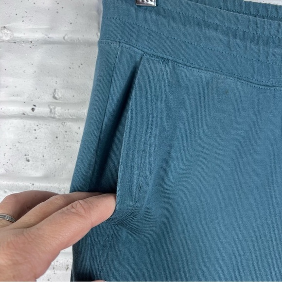 NIKE Medium Teal Cotton Pull on Cropped Wide Leg Lounge Pants - Picture 6 of 9